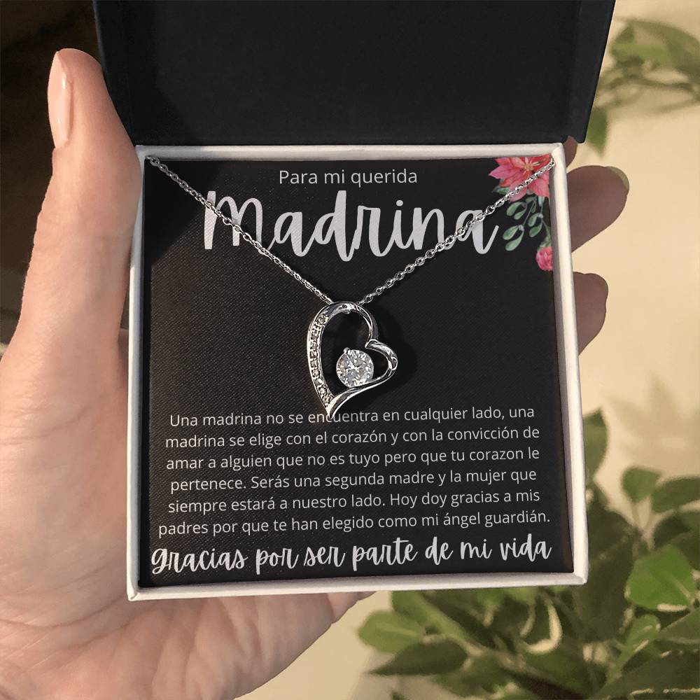 La Madrina Gift Set de Regalo Para Madrina Padrinos De Bautizo Collar de Corazon Joyeria Para Mujer