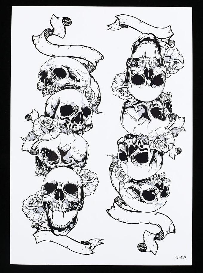 skull tattoo flash sheets